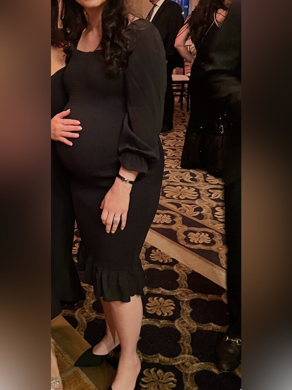 Maternity Black Midi Dress